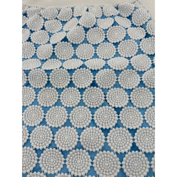 A-Tout- Age Size 8 Mollie Doily White & Blue Crochet Lace Skirt With side Zipper - Picture 5 of 10